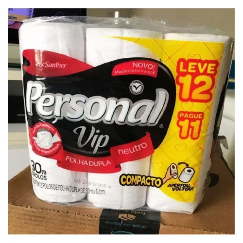 Personal VIP - Papel Higiênico, Folha Dupla, 12 unidades
