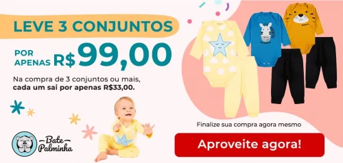 PRECINHOOO!!! Na compra de 3 conjuntos ou mais, cada um sai por apenas R$33‼️