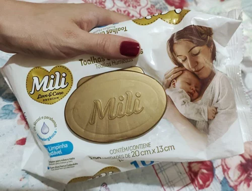 Toalhinhas Umedecidas Mili Love e Care 100 unidades
