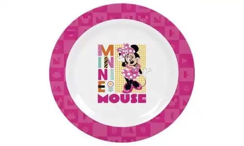 Tuut  Linha Disney  Prato Fundo de Melamine  Minnie  Rosa  22cm