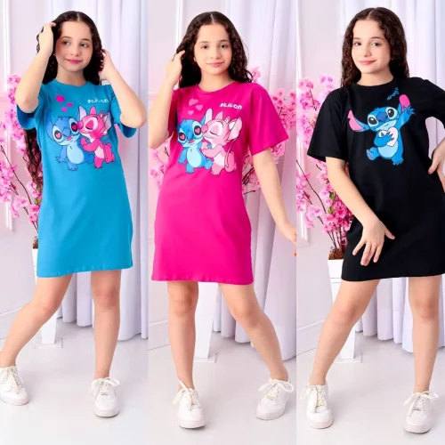 Vestido Infantil STITCH / DIVERTIDAMENTE
