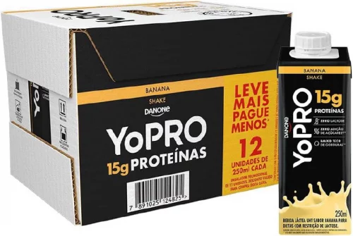 YoPRO Bebida Láctea UHT Banana 15g de proteínas 250ml - 12 unidades