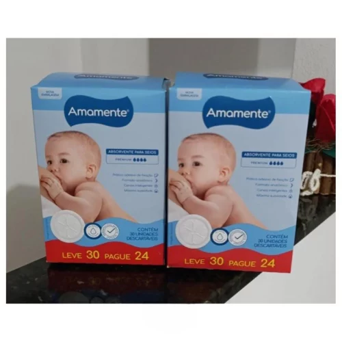 Absorvente para Seios Descartável Amamente 30 Unidades