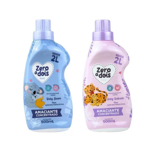 Amaciante de Roupas e Tecidos para Bebê Concentrado (rende 2L) Zero a Dois 500ml