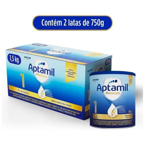 Aptabox Aptamil Premium 1-1,5kg  Contém 2 latas de 750g cada