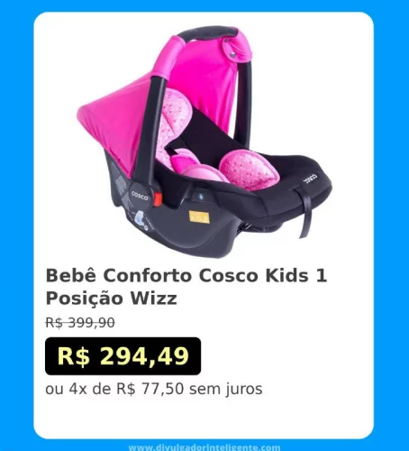 🛍Bebê Conforto Cosco Kids 1 Posição Wizz