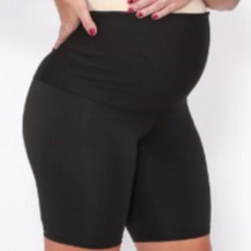 Bermuda Gestante Maternidade Cos Alto Suporte para Barriga Com forro BLACKOUT