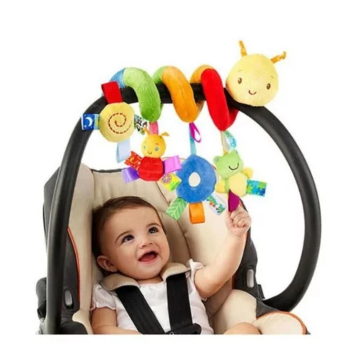 Brinquedo de pelúcia para Carrinho de bebê recém-nascido, formato espiral com chocalhos, Weesey
