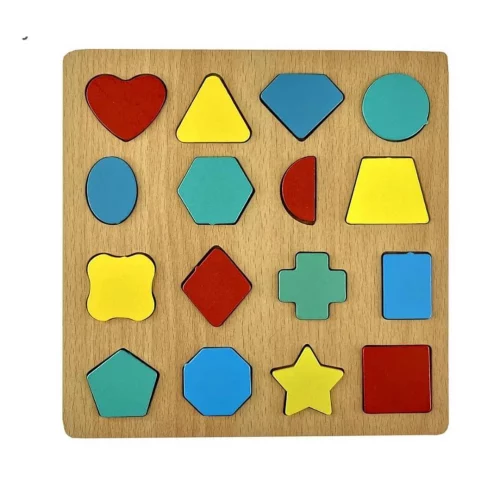 Brinquedo em Madeira, Encaixe Formas, Frações, Toy Mix