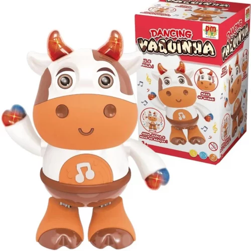 Brinquedo Interativo Musical Mexe Danca Luz e Som Dancing Vaquinha