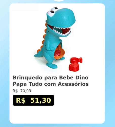 🛍️Brinquedo para Bebe Dino Papa Tudo com Acessórios