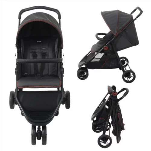 Carrinho De Bebê CR3 Gray Red 0 a 15kg, Burigotto