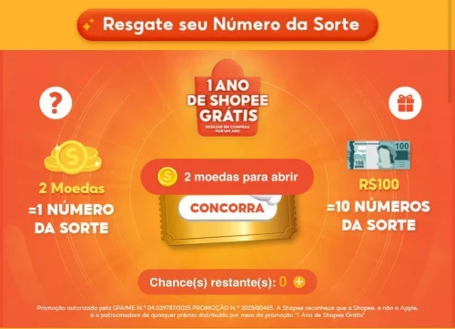 Concorra a 1 ano de Shopee Grátis – isso mesmo, R$30 mil em compras durante um ano inteiro! 😱