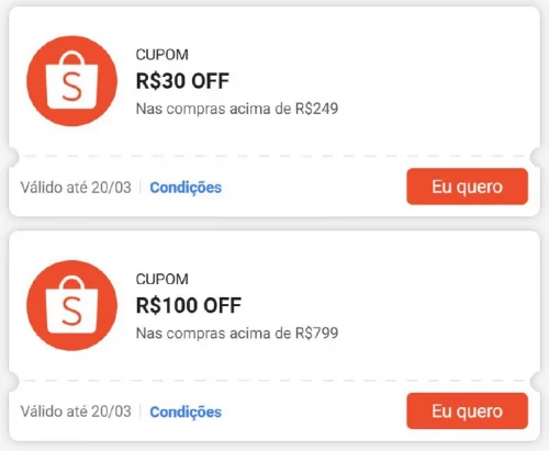 🔥 Cupons Shopee Mega Quinta!