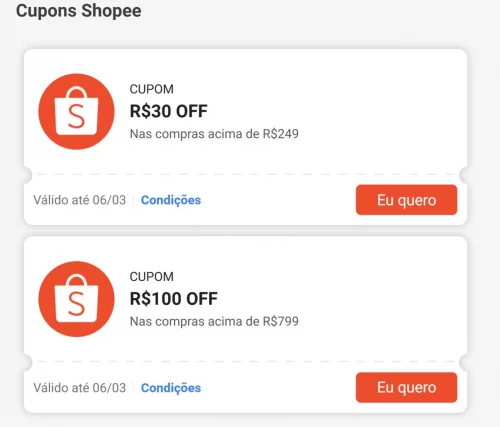 🔥 Cupons Shopee!!