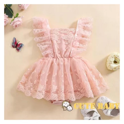 Eph-Infantil Bebê Meninas Vestido De Renda Sem Mangas Patchwork Body De Verão