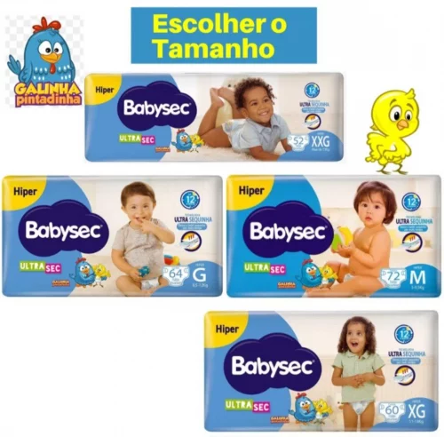Fralda Babysec Galinha Pintadinha (P ao XXG)