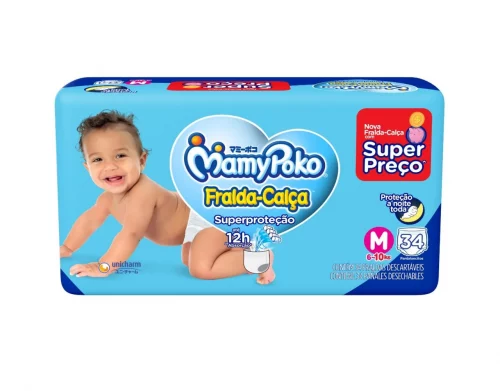 Fralda-Calça Mamypoko SuperProteção M 34 unidades