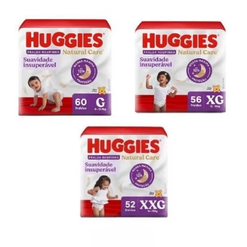 Fralda Huggies Natural Care Roupinha