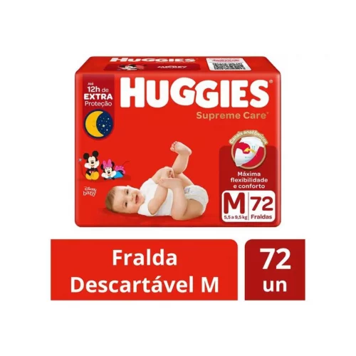 Fralda Huggies Supreme Care M 72 Unidades