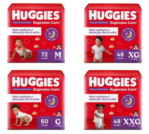 Fralda Huggies Supreme Care Roupinha