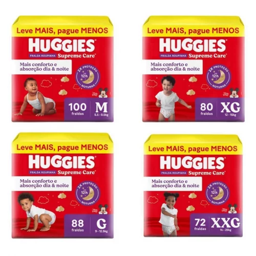 Fralda Huggies Supreme Care Roupinha