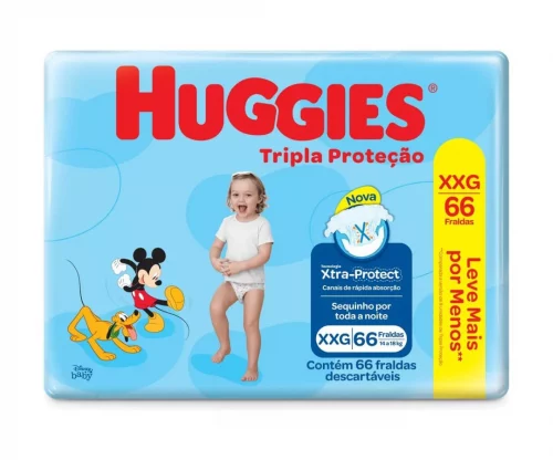 Fralda Huggies Tripla Proteção XXG 66 unidades