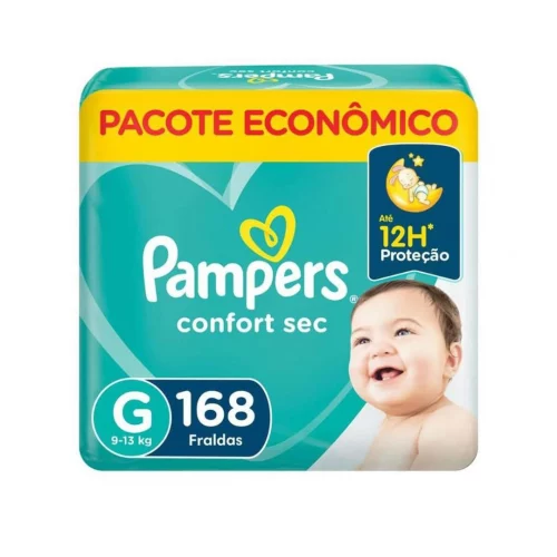 Fralda Pampers Confort Sec G 168 Unidades