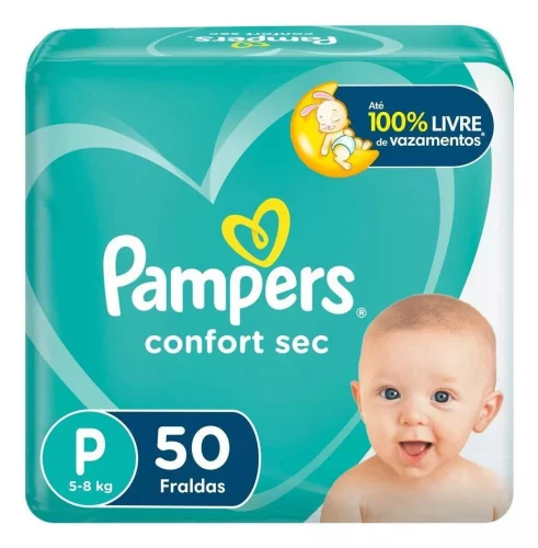 Fralda Pampers Confort Sec P com 50