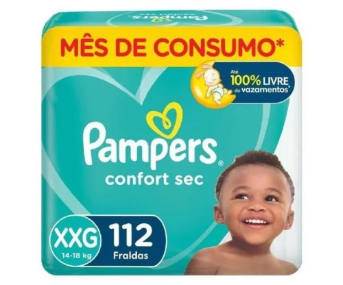 Fralda Pampers Confort Sec XXG com 112 Unidades