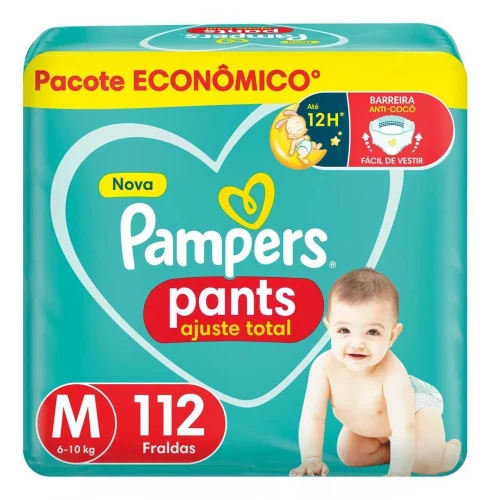 Fralda Pampers Pants Ajuste Total M 112 Unidades