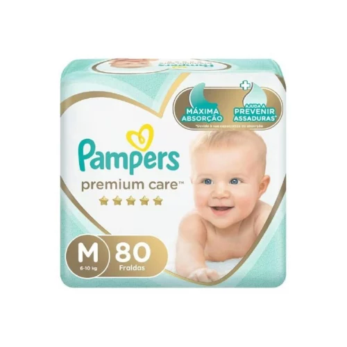 Fralda Pampers Premium Care M 80 unidades