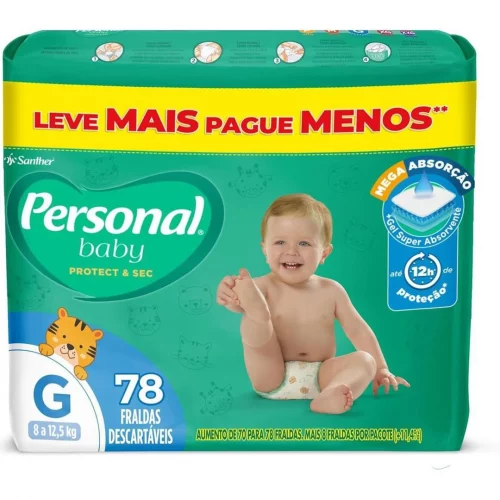 Fralda Personal Baby Protect & Sec Grande Promo - 78 Unidades
