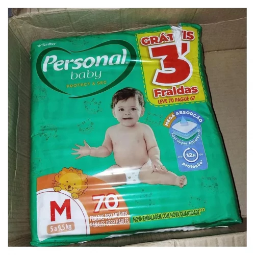 Fralda Personal Protect e Sec M Hiper 70 unidades