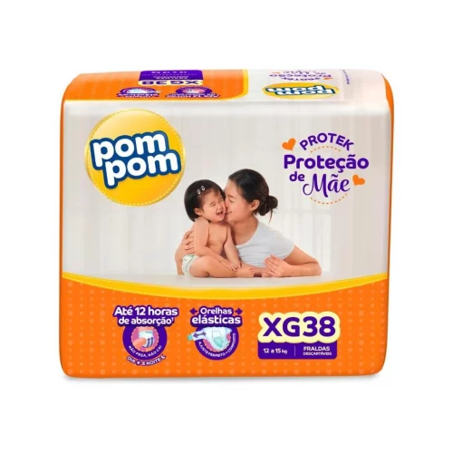 Fralda Pom Pom Protek Proteção de Mãe XG 38 unidades