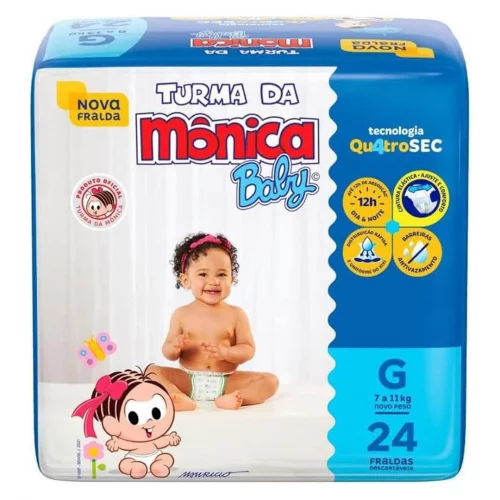 Fralda Turma da Mônica Baby G 24 unidades