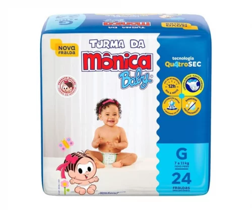 Fralda Turma da Mônica Baby G 24 unidades
