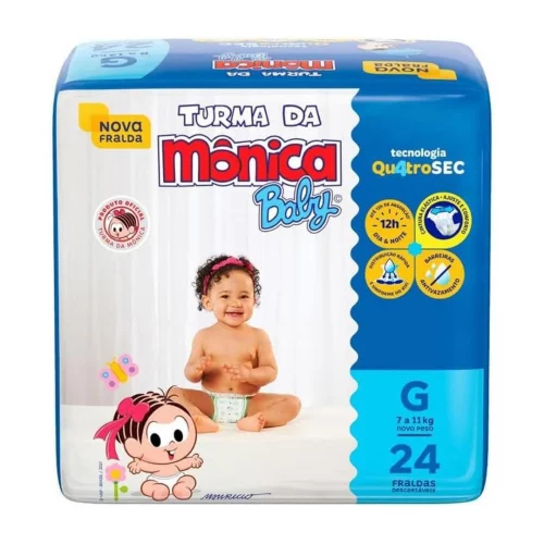 Fralda Turma da Mônica Baby G 24 unidades