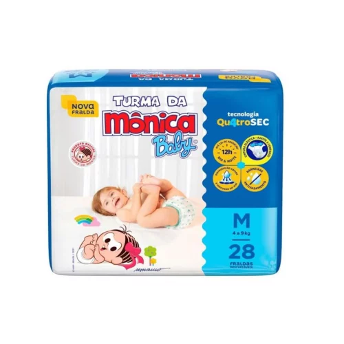 Fralda Turma da Mônica Baby Jumbo M 28 Unidades