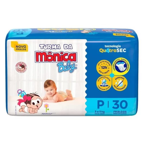 Fralda Turma da Mônica Baby Jumbo P 30 Unidades