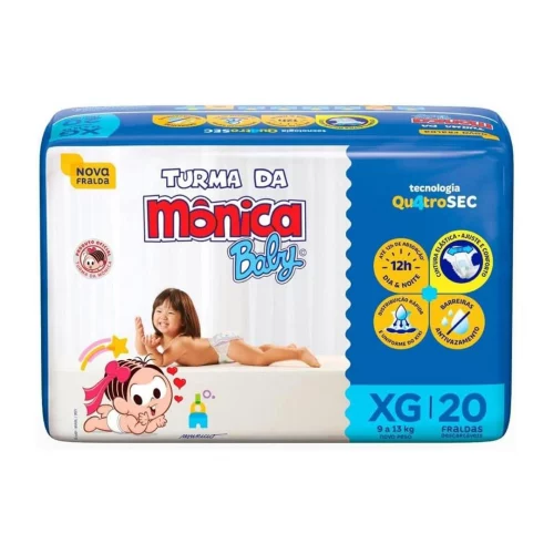 Fralda Turma da Mônica Baby Jumbo XG 20 Unidades