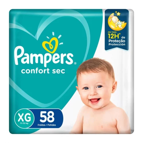 Fraldas Pampers Confort Sec XG 58 Unidades