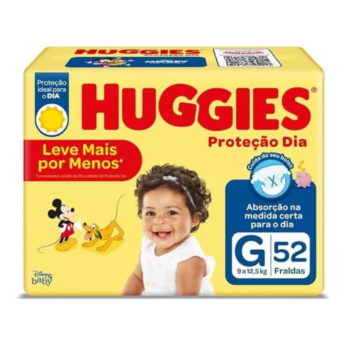 Huggies Fralda Proteção Dia Tam. G - 52 fraldas