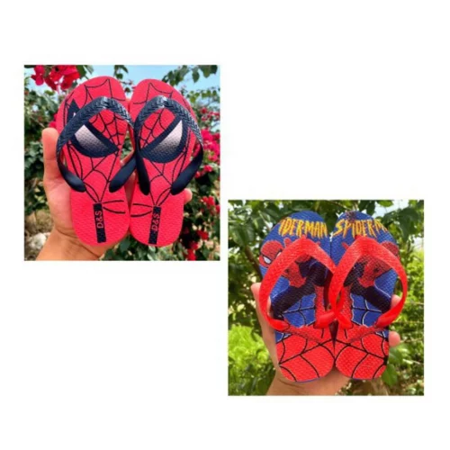 Kit 2 Pares Chinelo Sandalia Masculino Infantil Calçado Menino Antiderrapante Confortável Macio Estampas Super Heróis (25 ao 32)