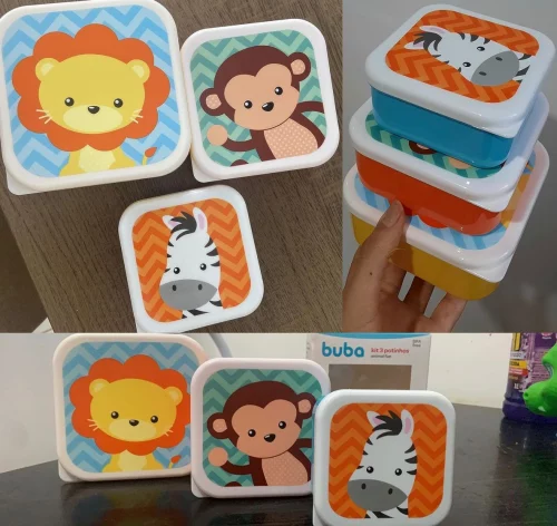 Kit 3 Potinhos Animais - Buba (550ml / 350ml / 250ml)