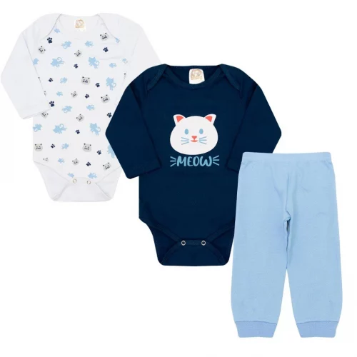 Kit Body Bebê 3 Peças Para Bebê Conjunto de Bebê Menino