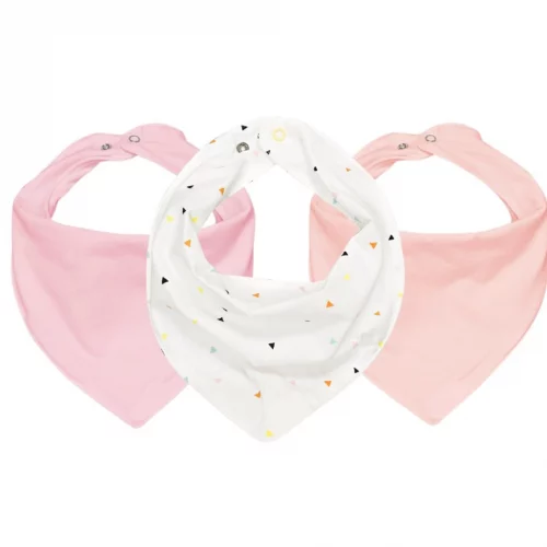 Kit C/3 Babador Bandana de Bebê 100% Algodão 23cm x 18cm Batistela Baby - Sortidas