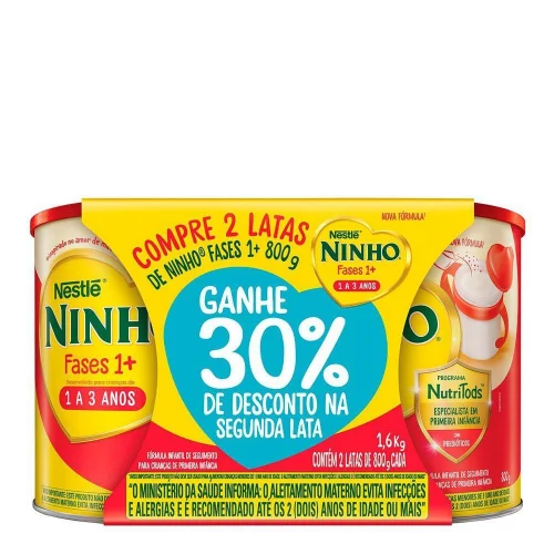 Kit Fórmula Infantil Ninho Fases +1 800g com 2 Unidades