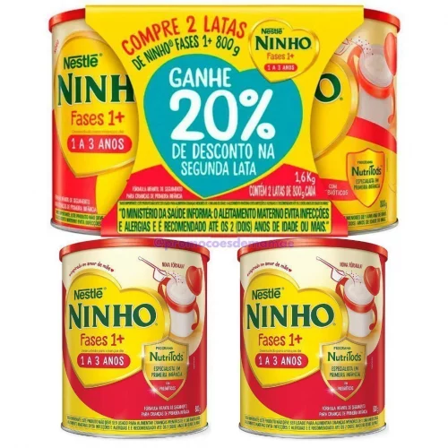 Kit Fórmula Infantil Ninho Fases +1 800g com 2 Unidades