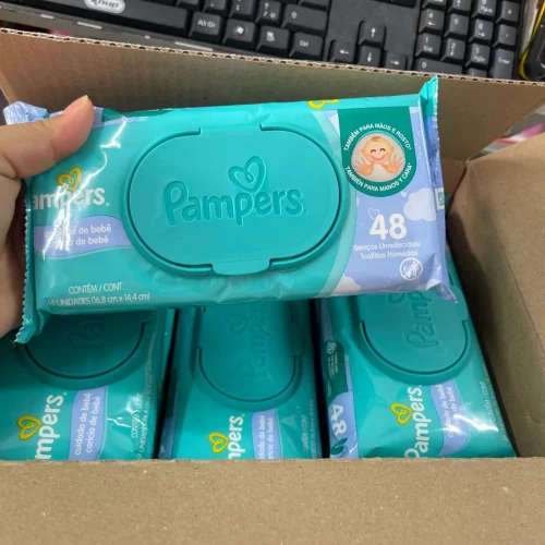 Kit Lenços Umedecidos para Limpeza Pampers - Cuidado de Bebê 576 Unidades (12 unidades)